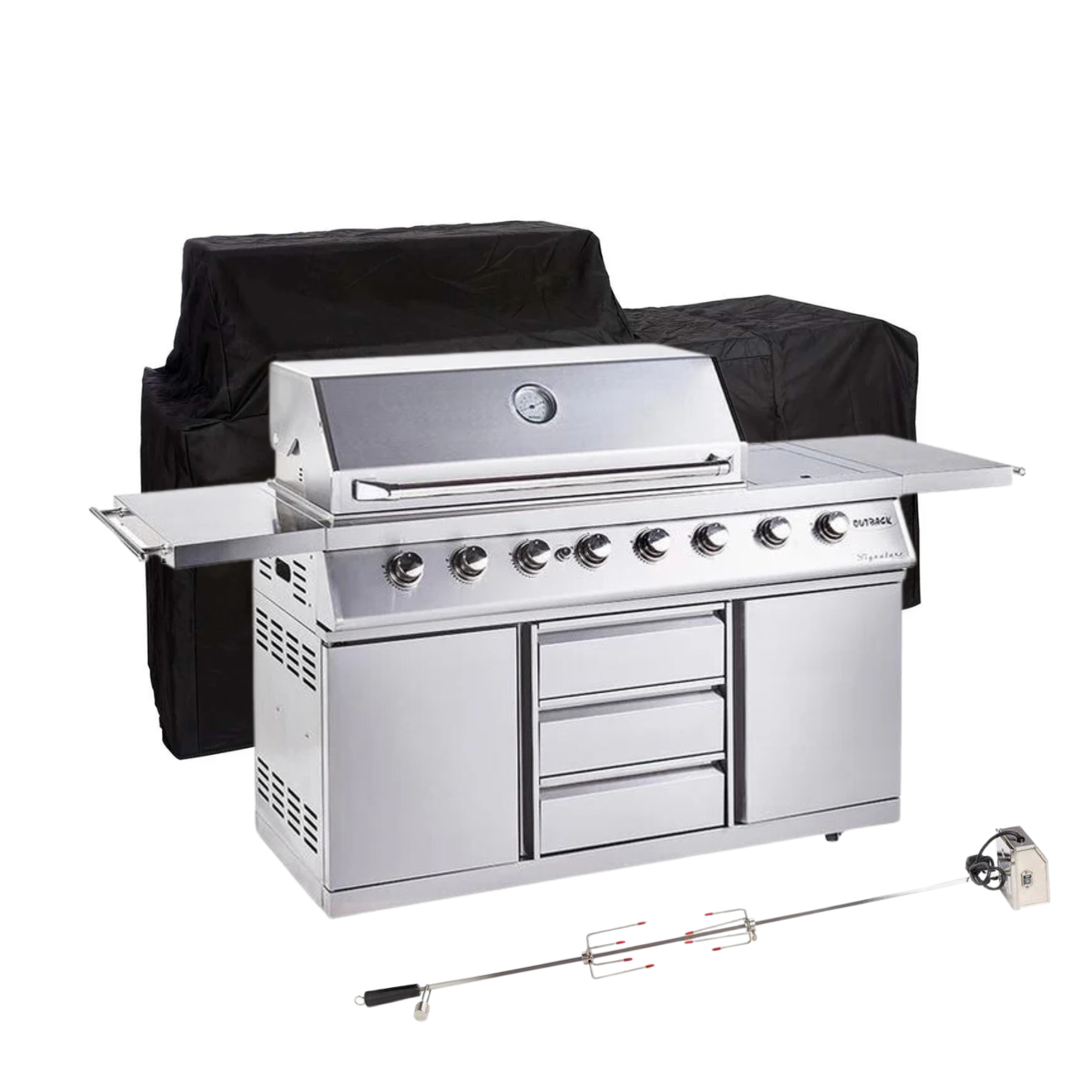 Outback Signature II 6 Burner Hybrid BBQ with FREE Cover & Rotisserie