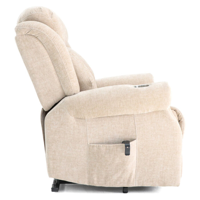 Langham Riser Recliner with Heat and Massage - Oatmeal Chenille Fabric